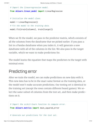 Tutorial machine learning with python - a tutorial | PDF