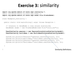 Apache Mahout Tutorial - Recommendation - 2013/2014 | PDF