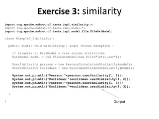 Apache Mahout Tutorial - Recommendation - 2013/2014 | PDF