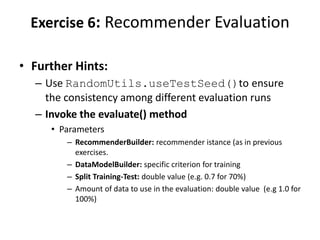 Apache Mahout Tutorial - Recommendation - 2013/2014  Slide 95