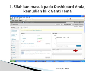 Imam Taufik., M.Kom
1. Silahkan masuk pada Dashboard Anda,
kemudian klik Ganti Tema
 