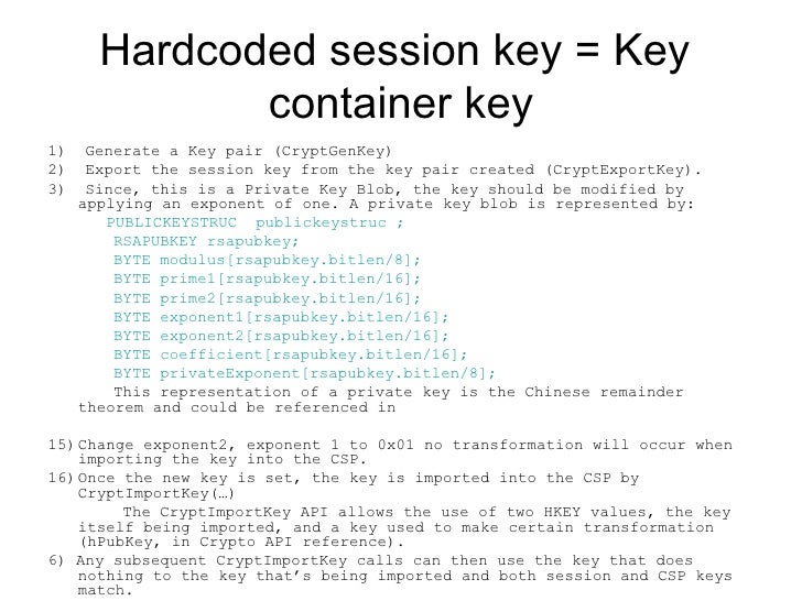 Tutorial s crypto api session keys