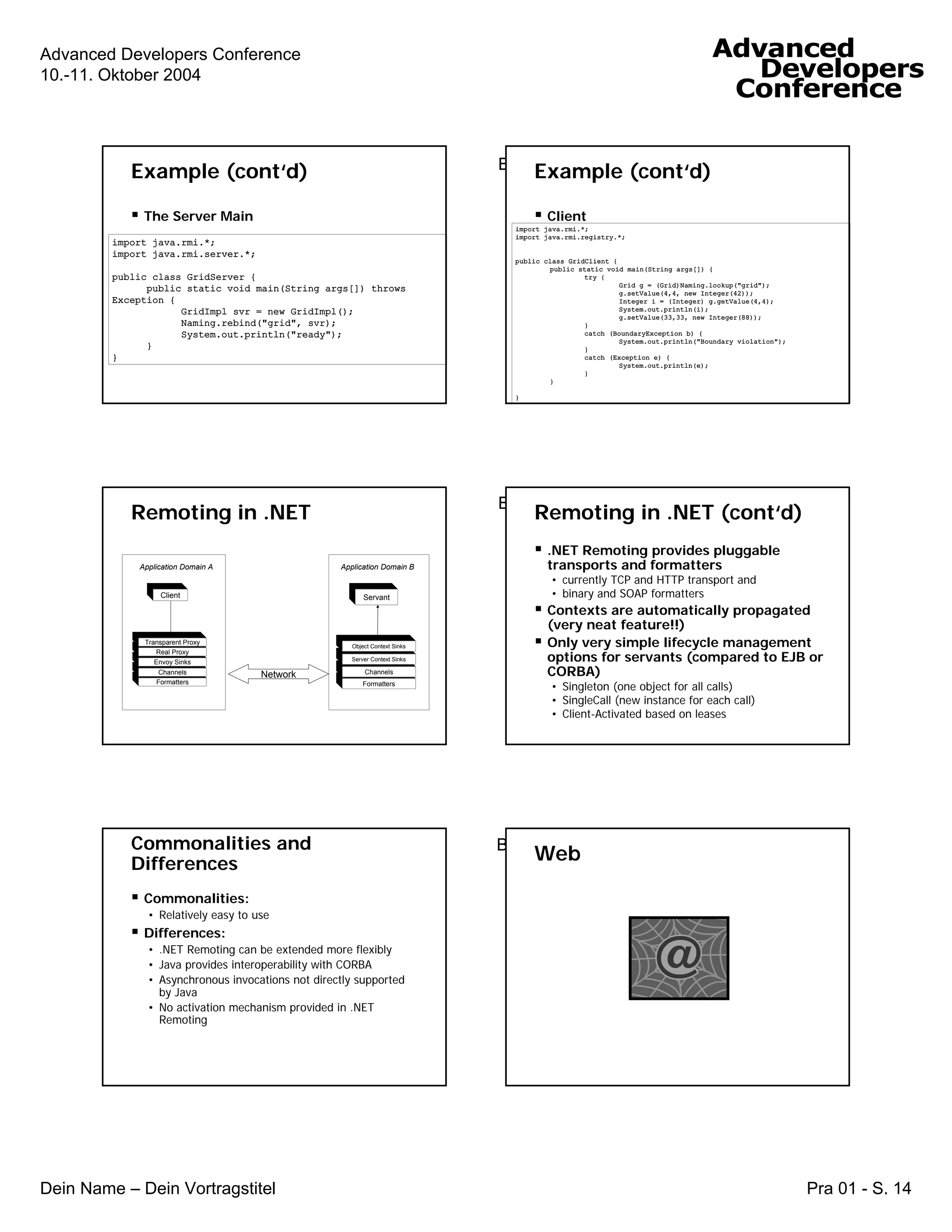 Tutorial on J2EE versus .NET for .NET Programmers