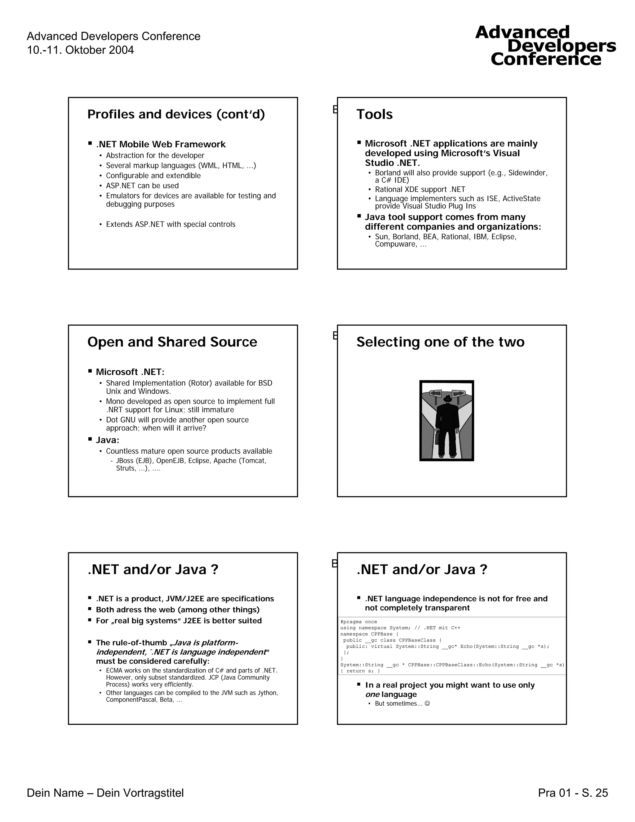 Tutorial on J2EE versus .NET for .NET Programmers