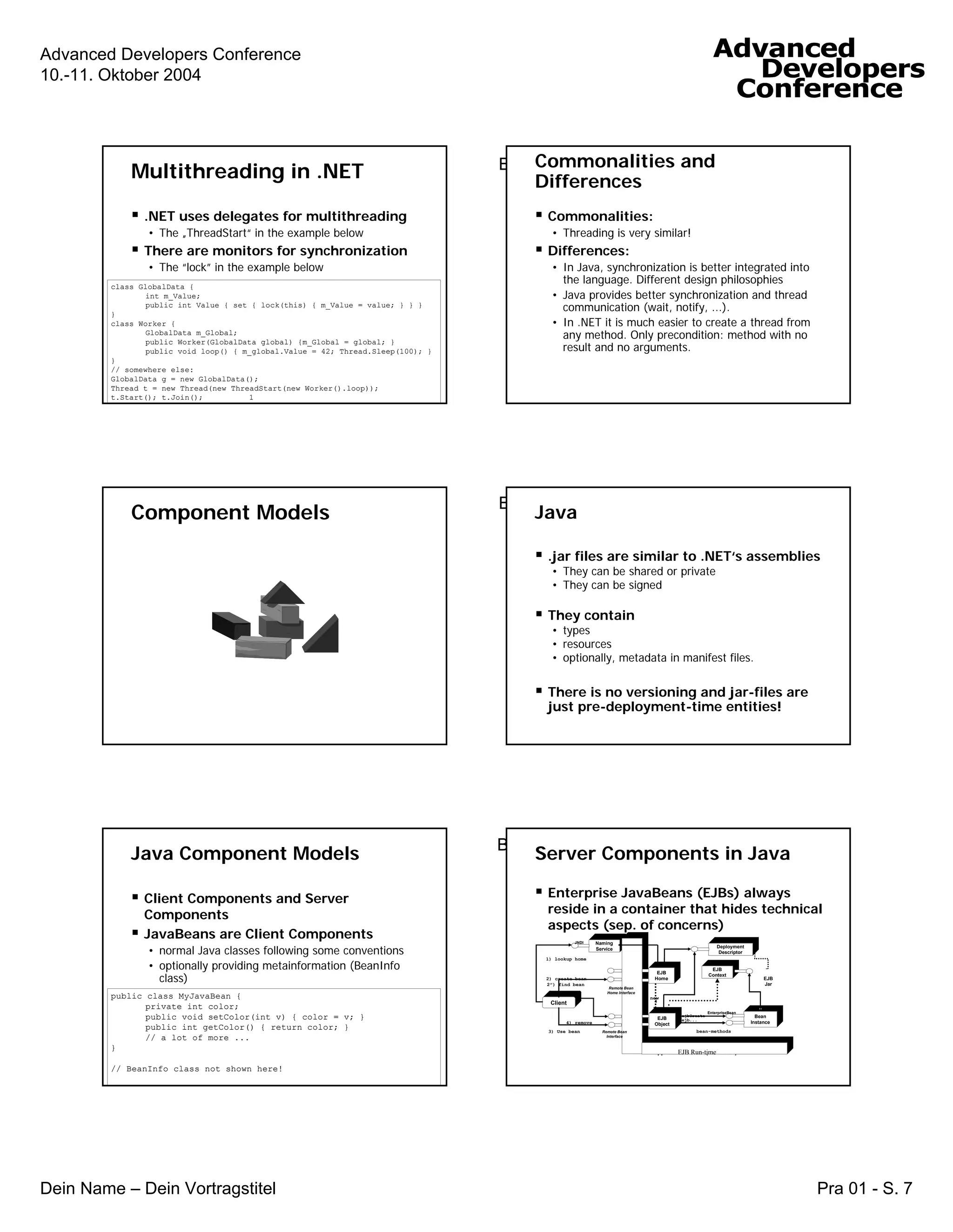 Tutorial on J2EE versus .NET for .NET Programmers