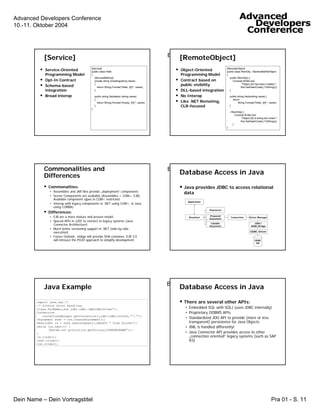 Tutorial on J2EE versus .NET for .NET Programmers 