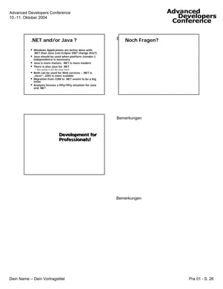 Tutorial on J2EE versus .NET for .NET Programmers 