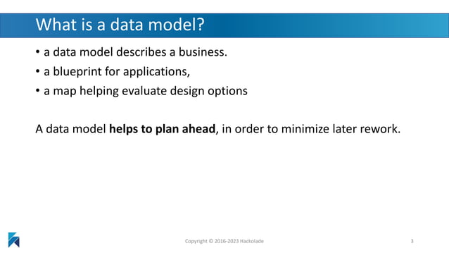 Hackolade Tutorial - part 1 - What is a data model | PPT