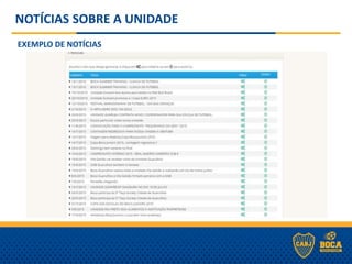 NOTÍCIAS SOBRE A UNIDADE
EXEMPLO DE NOTÍCIAS
 