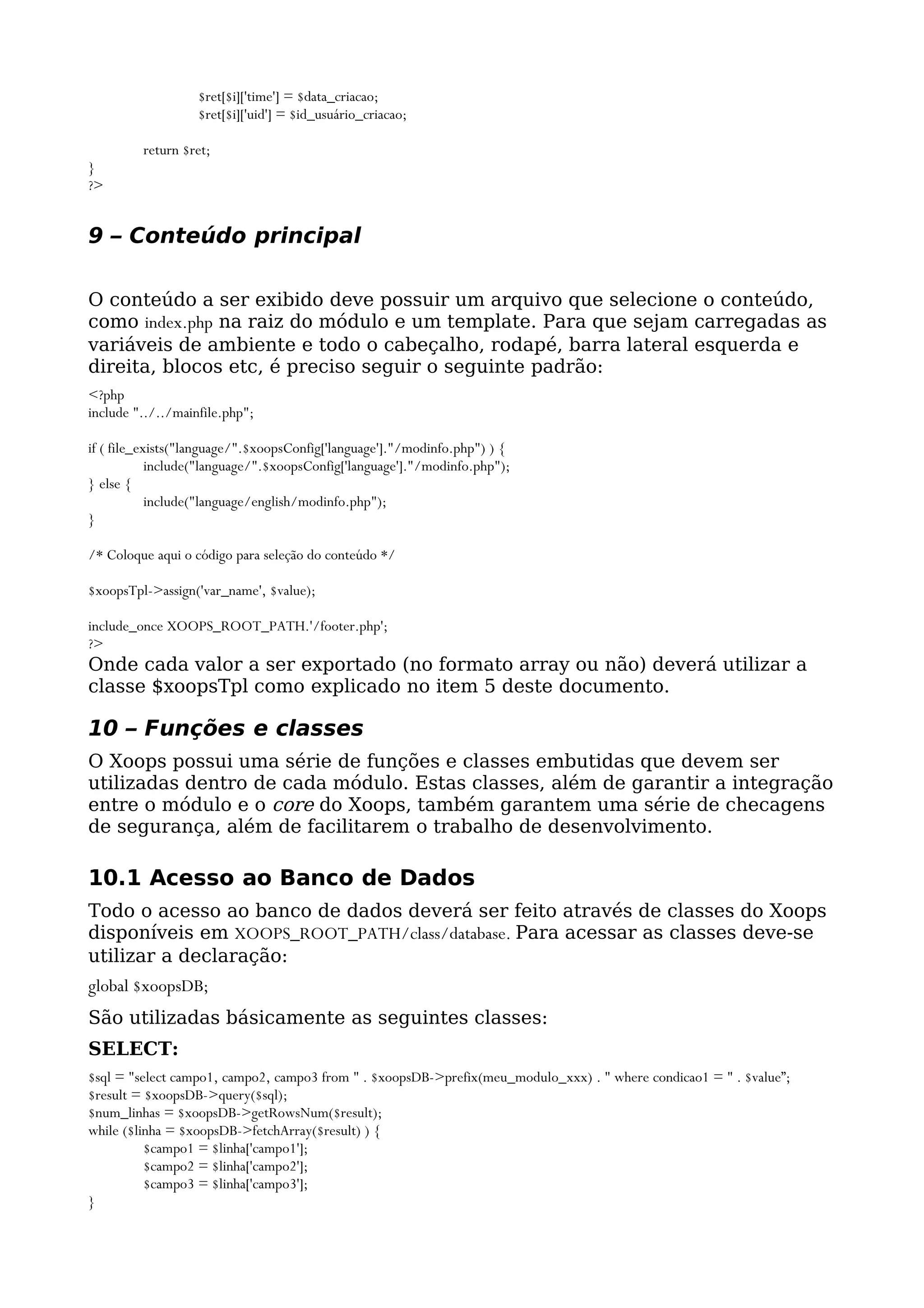 Tutorial para criação de módulo no Xoops 2.4