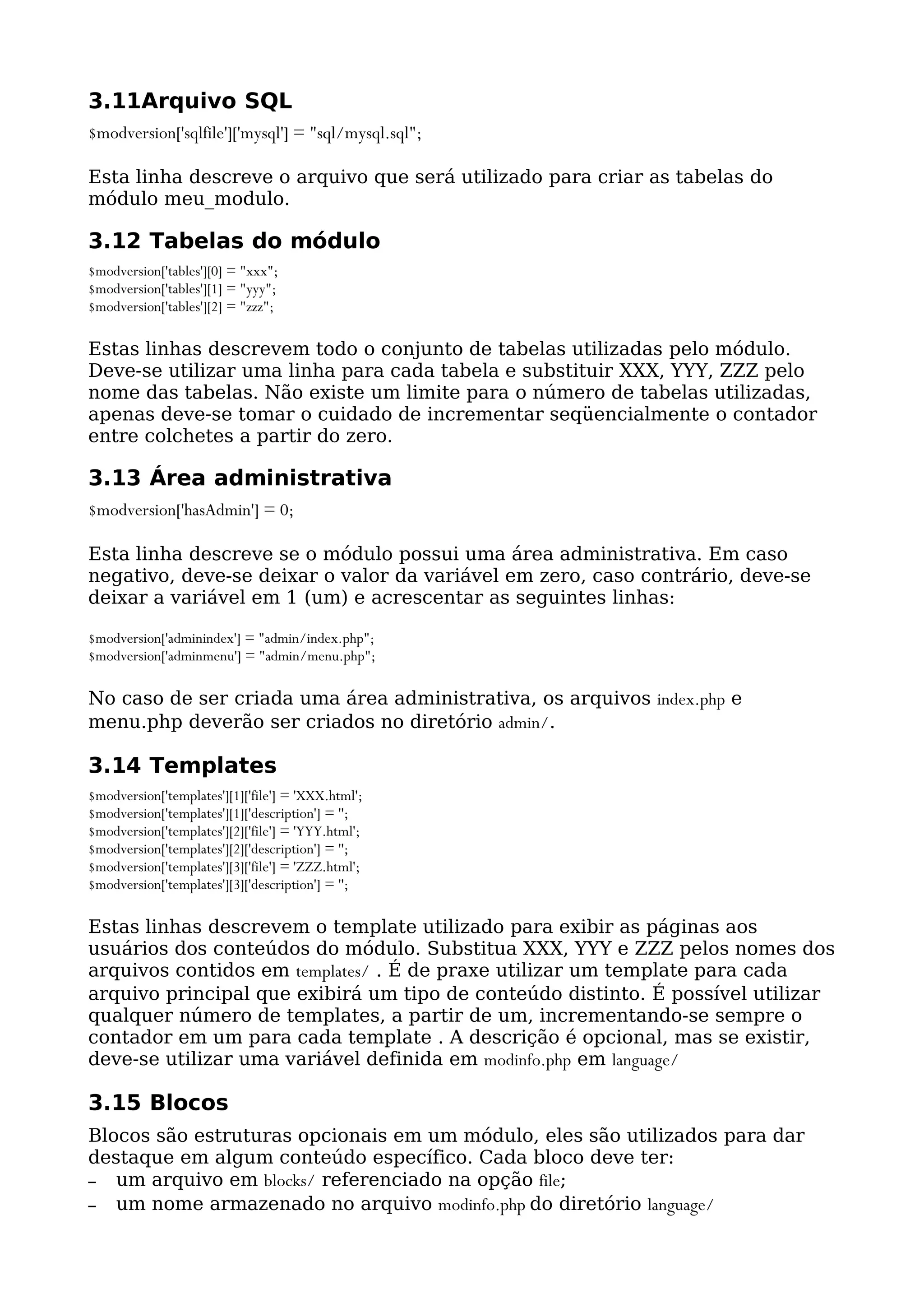 Tutorial para criação de módulo no Xoops 2.4