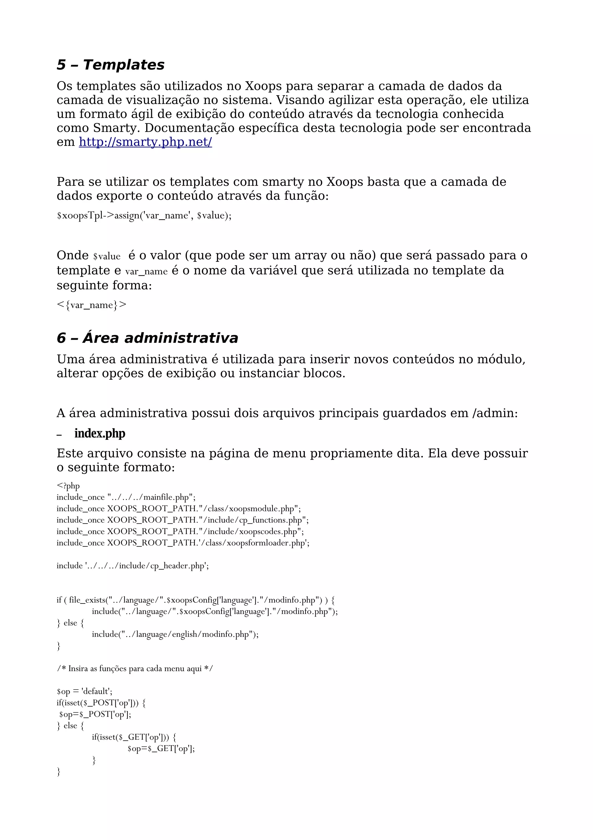 Tutorial para criação de módulo no Xoops 2.4