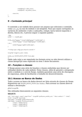 Tutorial para criação de módulo no Xoops 2.4