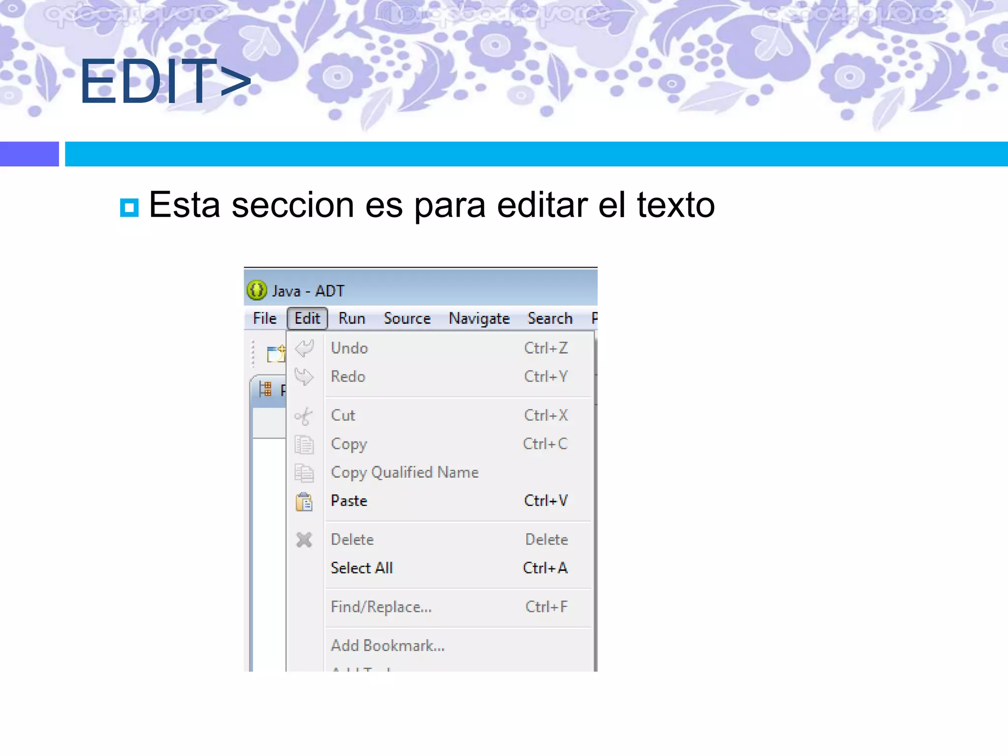 EDIT>
 Esta seccion es para editar el texto
 