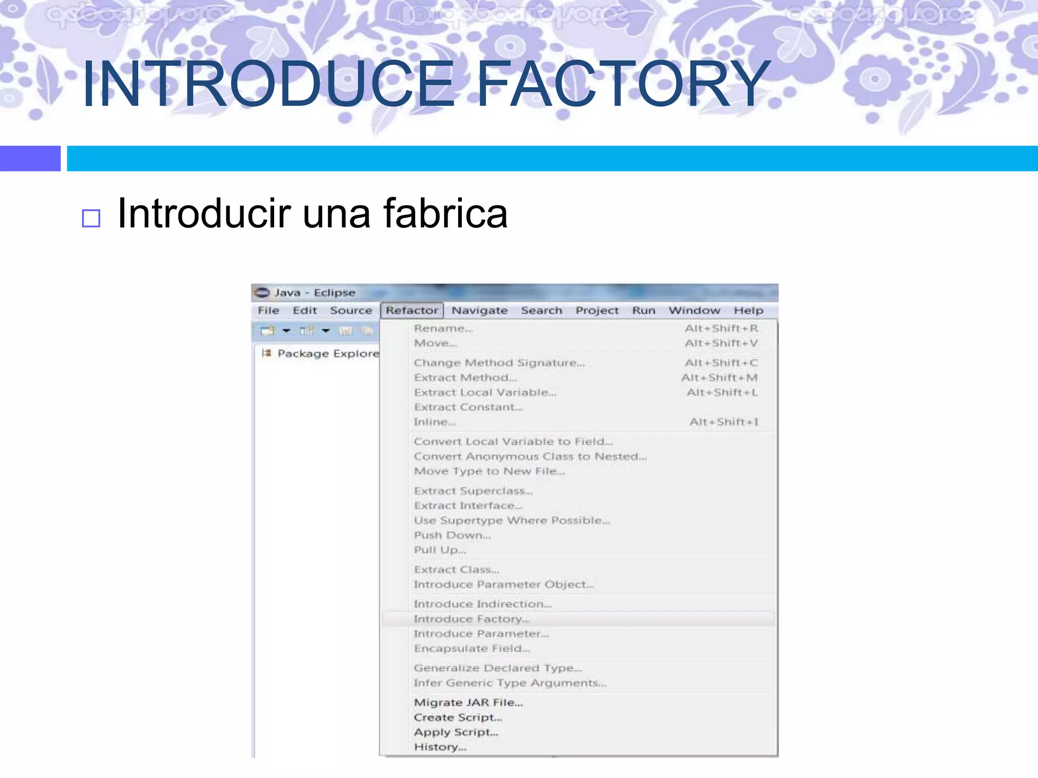 INTRODUCE FACTORY
 Introducir una fabrica
 