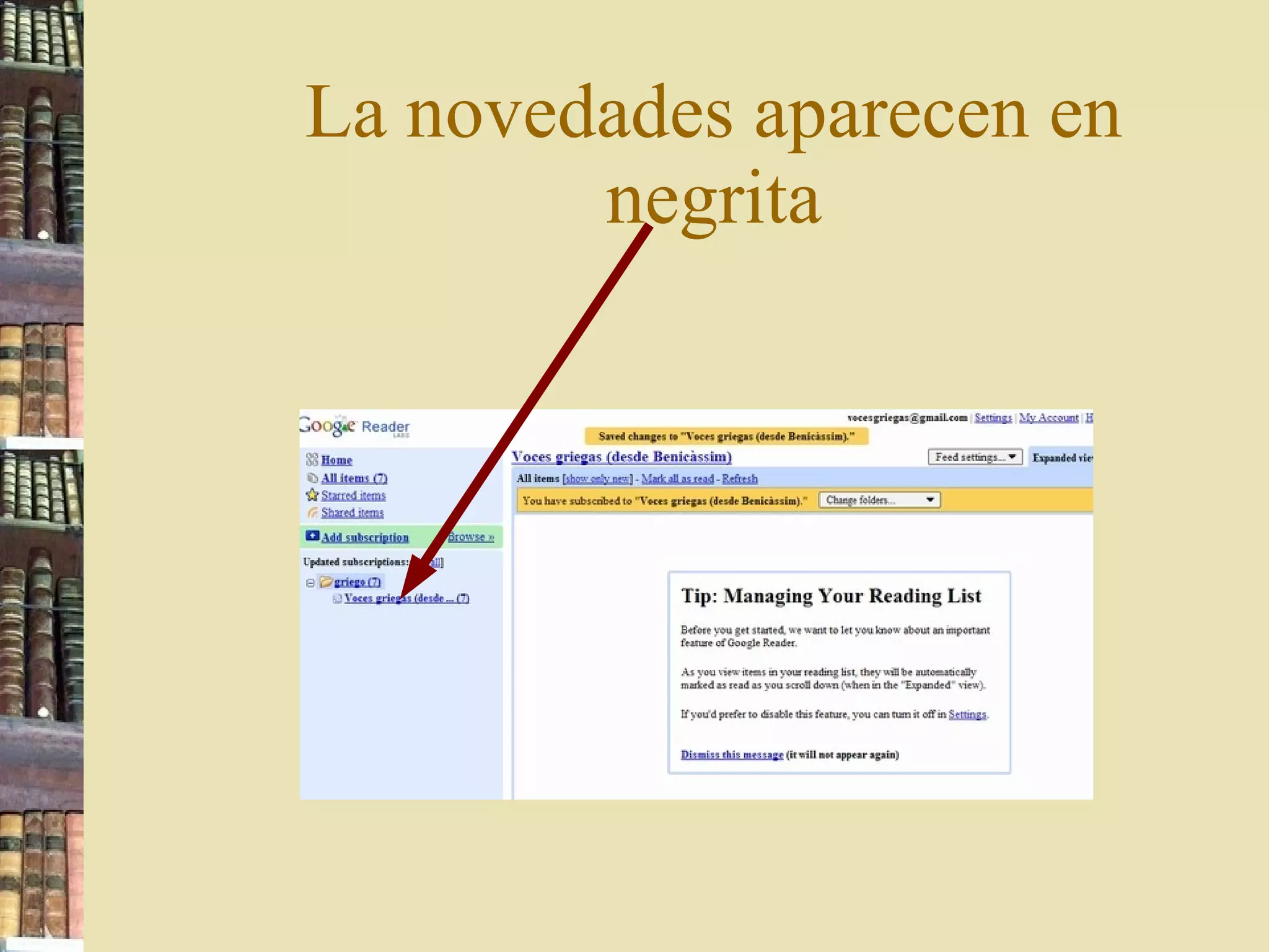 La novedades aparecen en negrita 