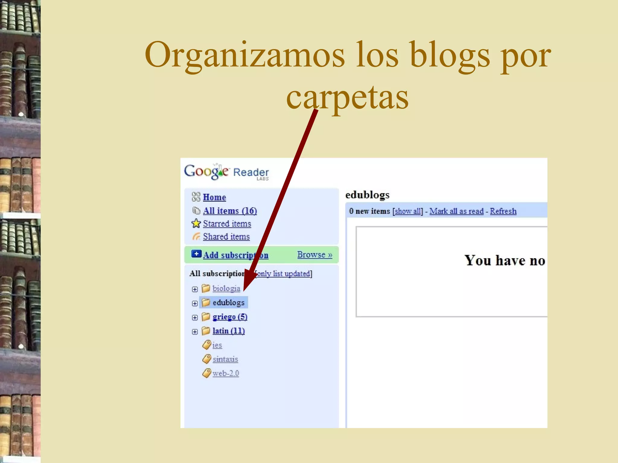 Organizamos los blogs por carpetas 