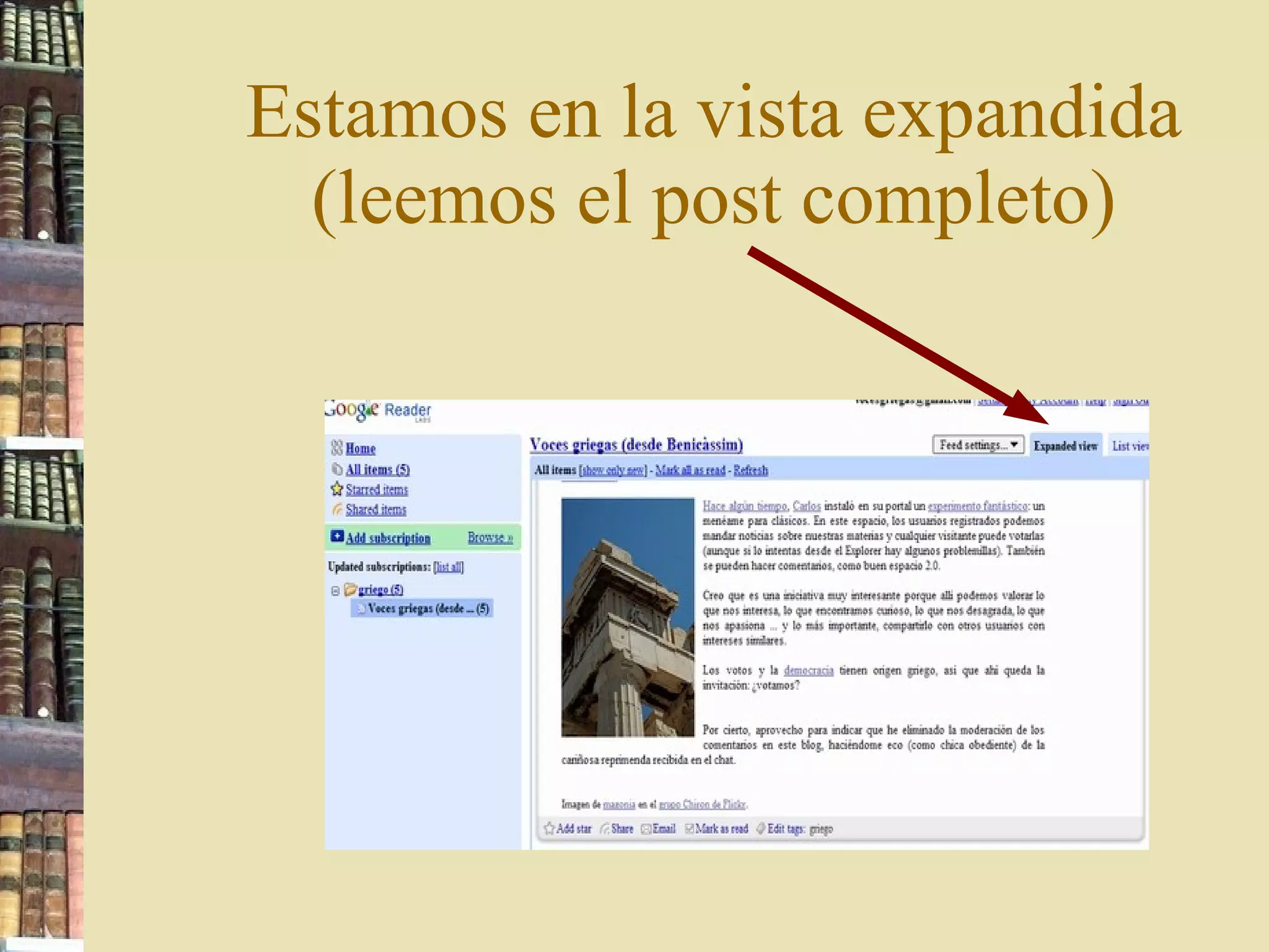 Estamos en la vista expandida (leemos el post completo) 