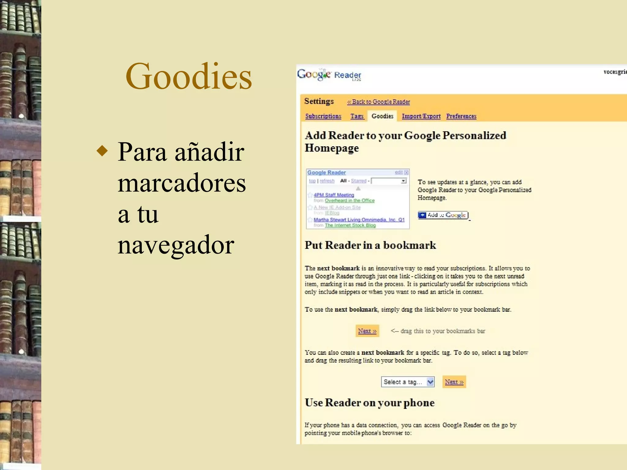 Goodies Para añadir marcadores a tu navegador 