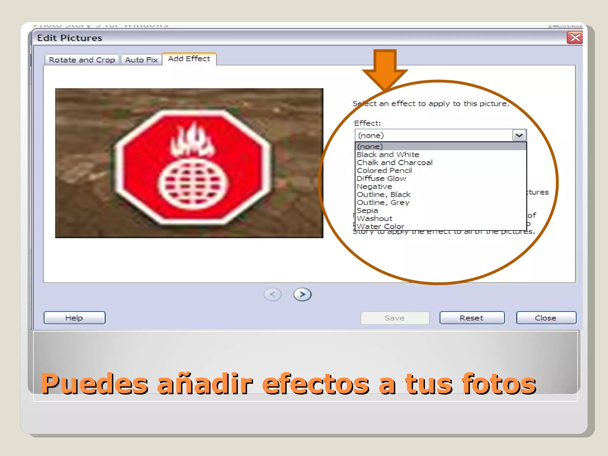 Puedes añadir efectos a tus fotos 