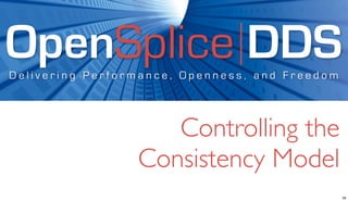 OpenSplice DDS
Delivering Performance, Openness, and Freedom




                    Controlling the
                 Consistency Model
                                                39
 