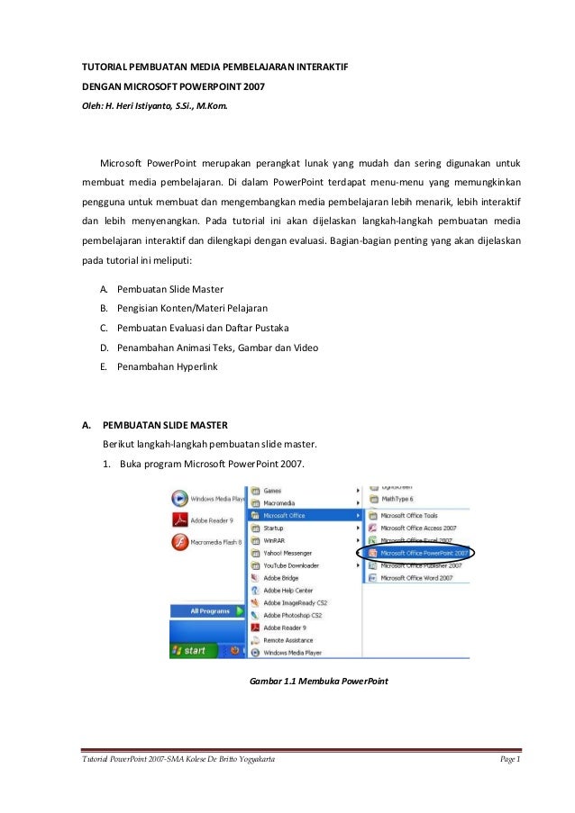 Tutorial Pembuatan Media Pembelajaran Interaktif Dengan Powerpoin Tx
