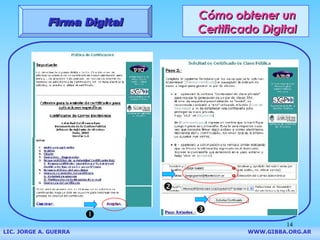 Cómo obtener un Certificado Digital Firma Digital LIC. JORGE A. GUERRA     WWW.GIBBA.ORG.AR    