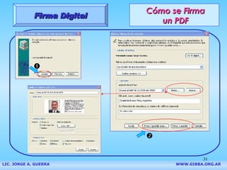 Cómo se Firma un PDF Firma Digital LIC. JORGE A. GUERRA     WWW.GIBBA.ORG.AR   