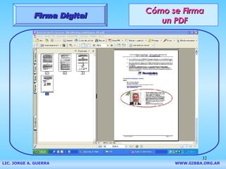 Cómo se Firma un PDF Firma Digital LIC. JORGE A. GUERRA     WWW.GIBBA.ORG.AR 