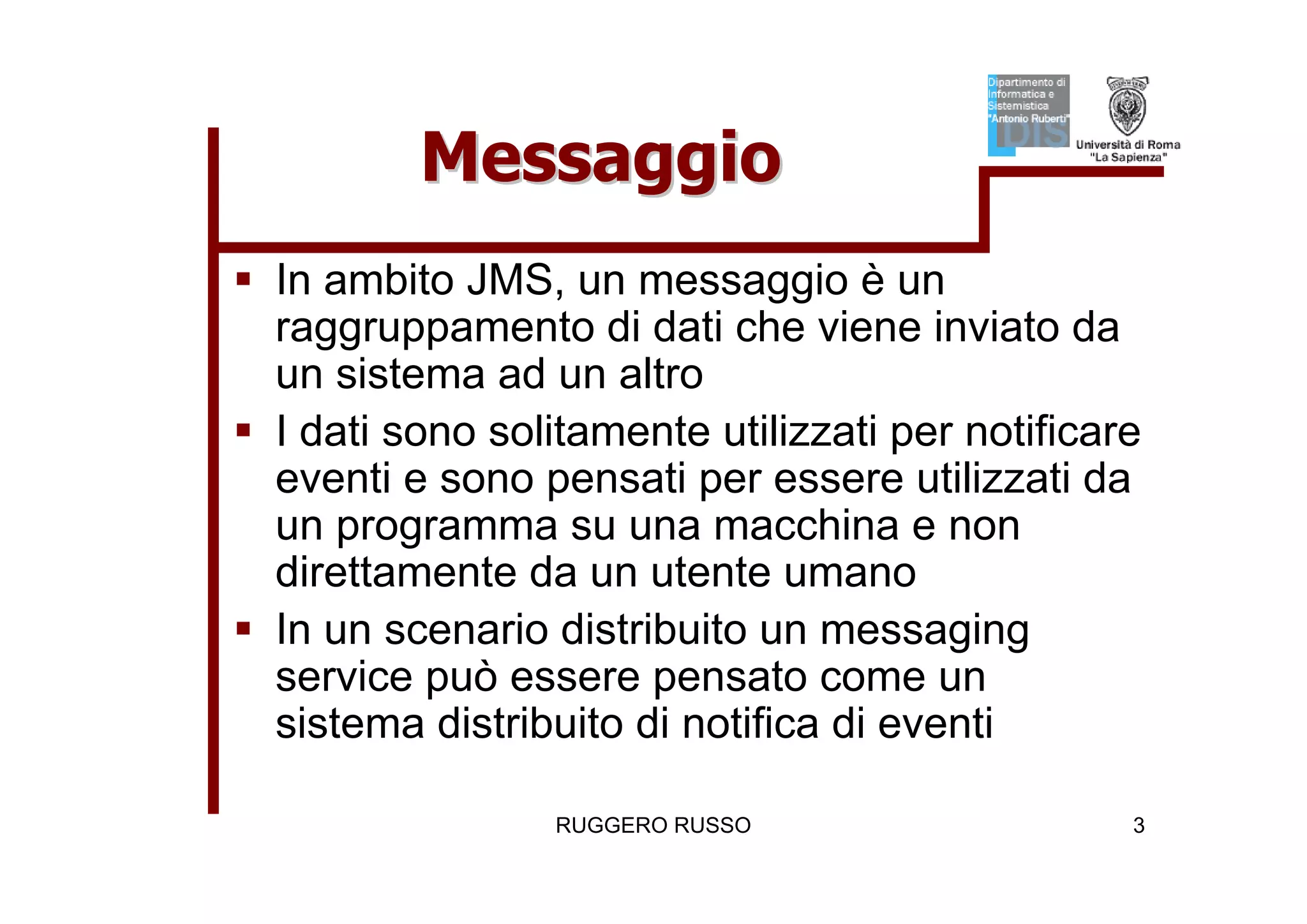 Tutorial su JMS (Java Message Service)