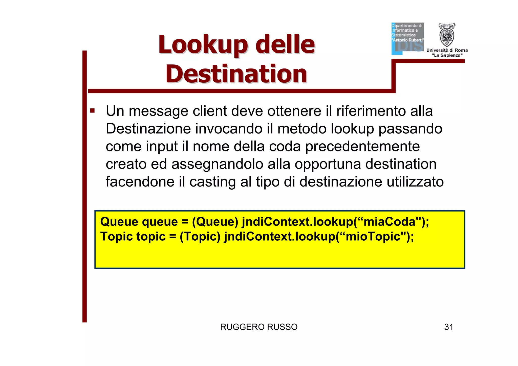 Tutorial su JMS (Java Message Service)