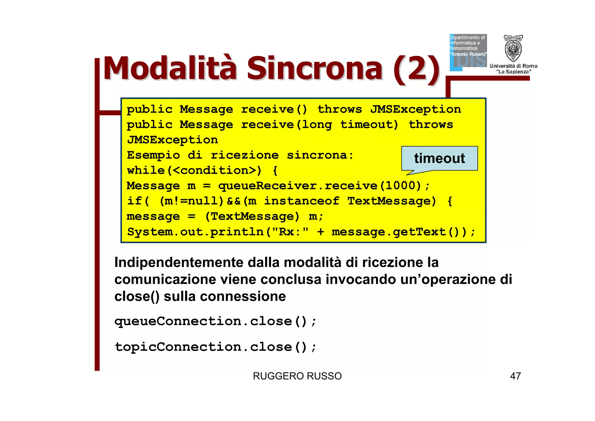 Tutorial su JMS (Java Message Service)