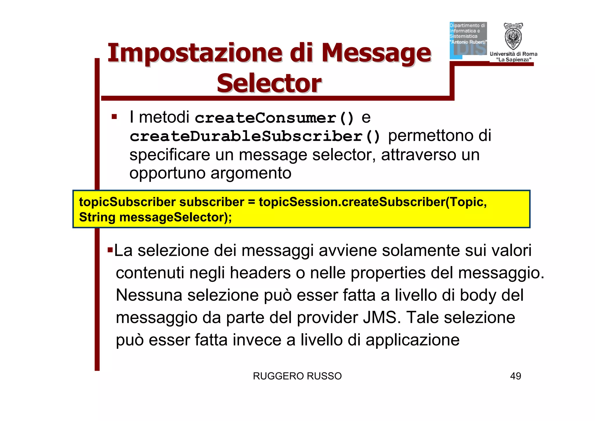 Tutorial su JMS (Java Message Service)