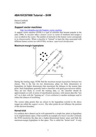 Tutorial - Support vector machines | PDF