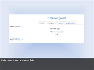 Vista de una entrada completa 