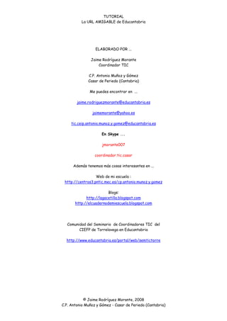Tutorial Url Amigable EDUCANTABRIA