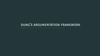 ..dung’s argumentation framework
 