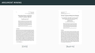 argument mining
[CV12] [Bud+14]
 