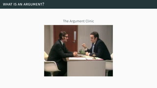 what is an argument?
The Argument Clinic
 