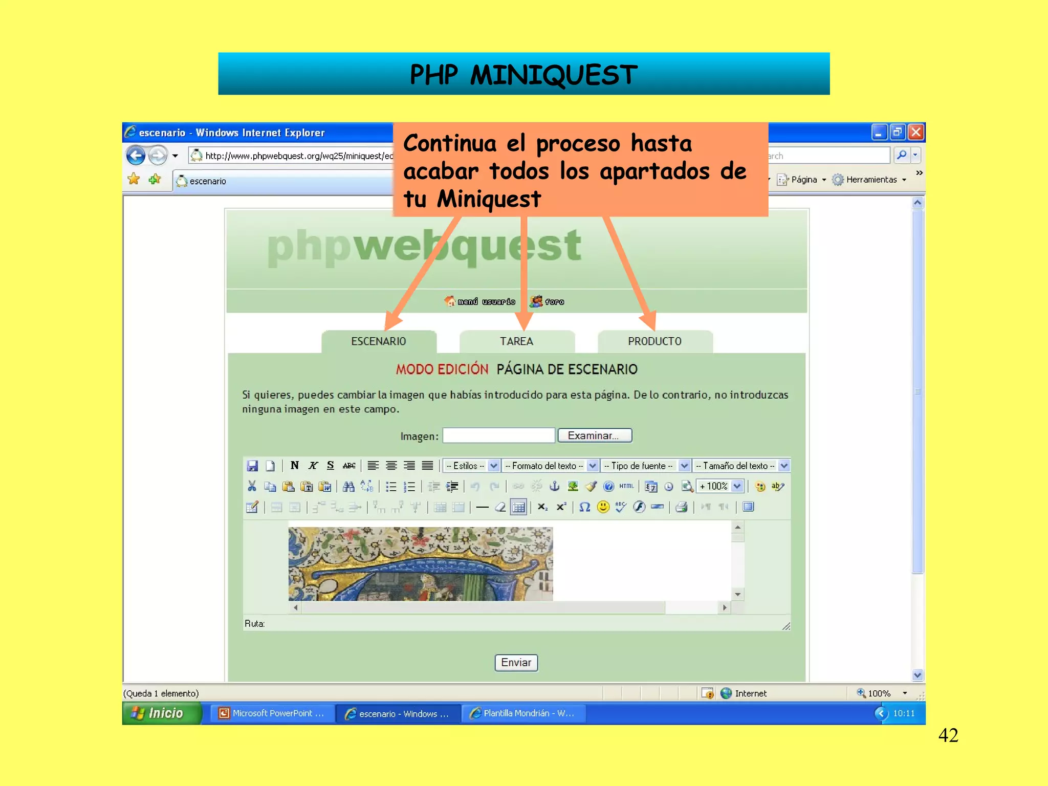 PHP MINIQUEST Continua el proceso hasta acabar todos los apartados de tu Miniquest 