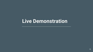 Live Demonstration
26
 
