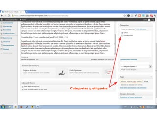 Categorías y etiquetas
 