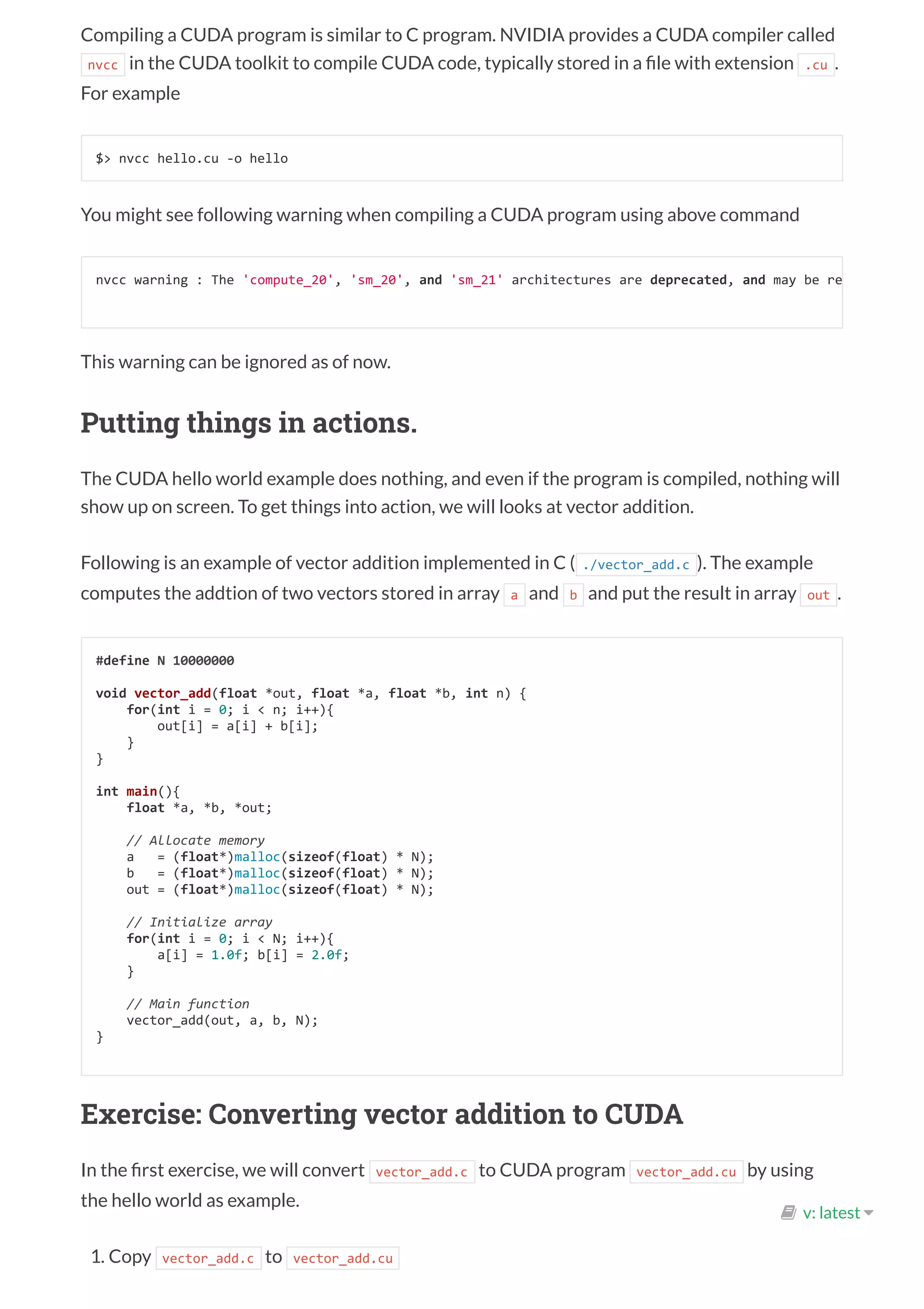 CUDA Tutorial 01 : Say Hello to CUDA : Notes | PDF