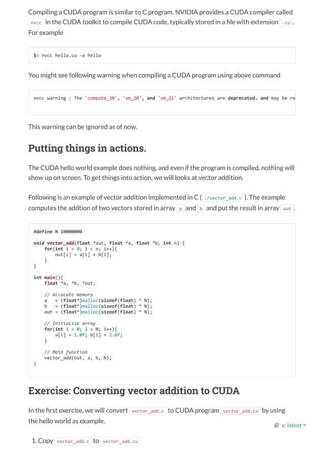CUDA Tutorial 01 : Say Hello to CUDA : Notes | PDF