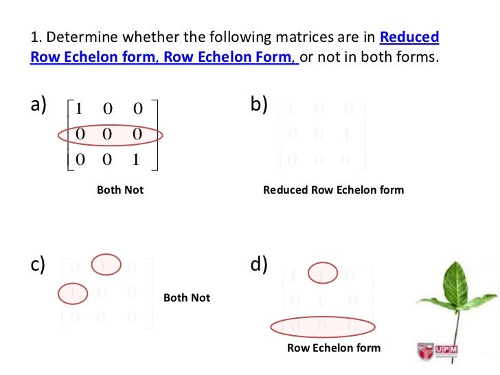 tutorial 0 mth 3201 how to tell if a matrix is in row echelon form