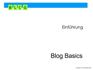 Blog Basics Einführung B L O G 