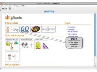 STEP 1

Click Import
 Data from
 IntOGen
 