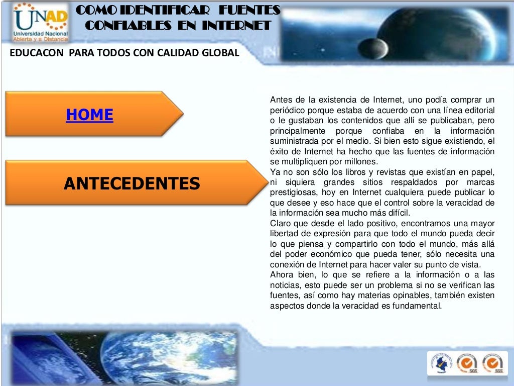 FUENTES CONFIABLES EN