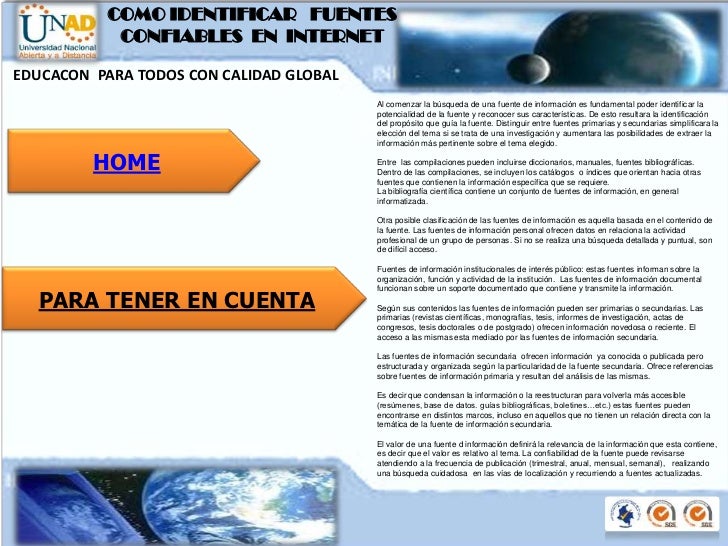 FUENTES CONFIABLES EN