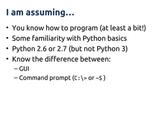 How to write a well-behaved Python command line application | PPT